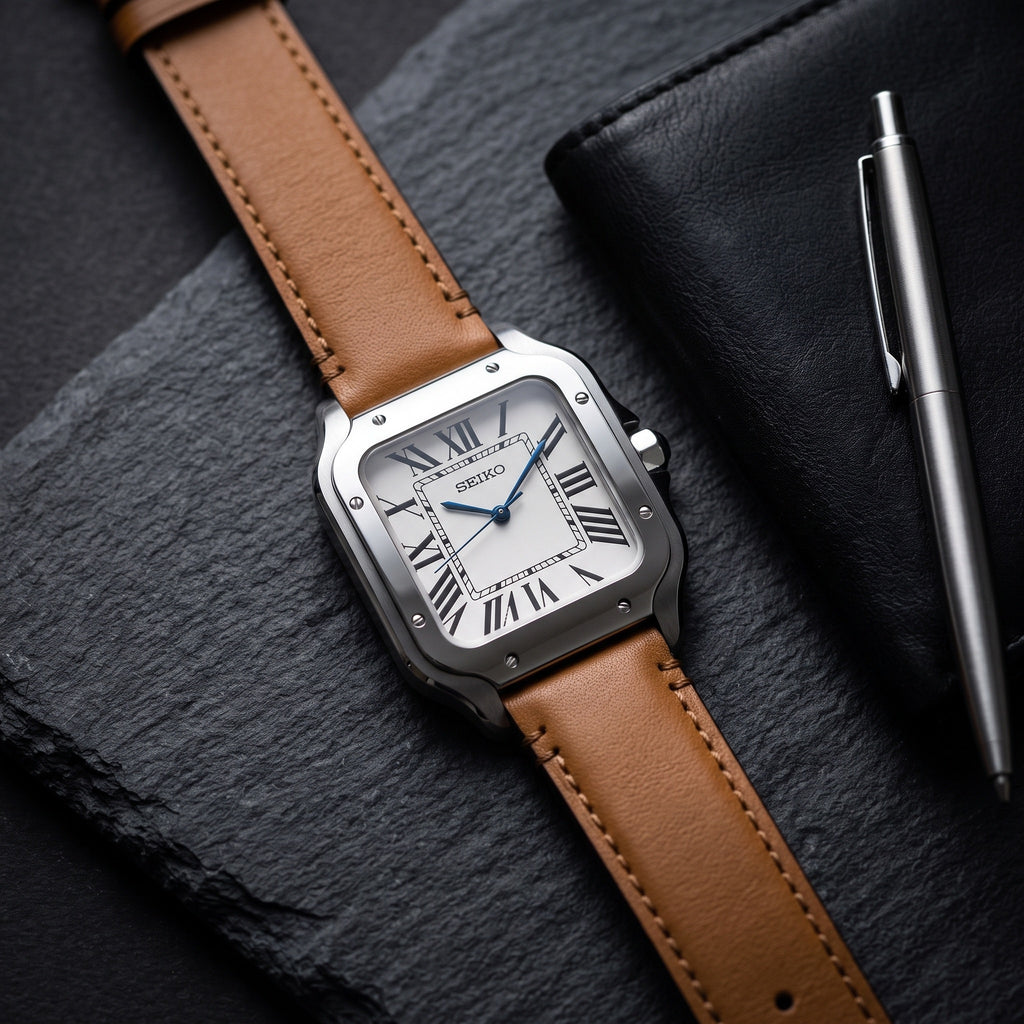 Seiktos Mod – White Dial – 38mm – Automatic – lifestyle flat lay