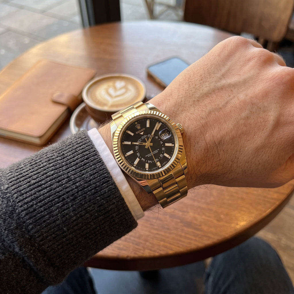 Sky Mod – Gold Black Dial – 41mm – Automatic – on-wrist view