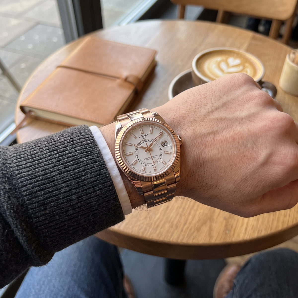 Sky Mod – Rose Gold White Dial – 41mm – Automatic – on-wrist view
