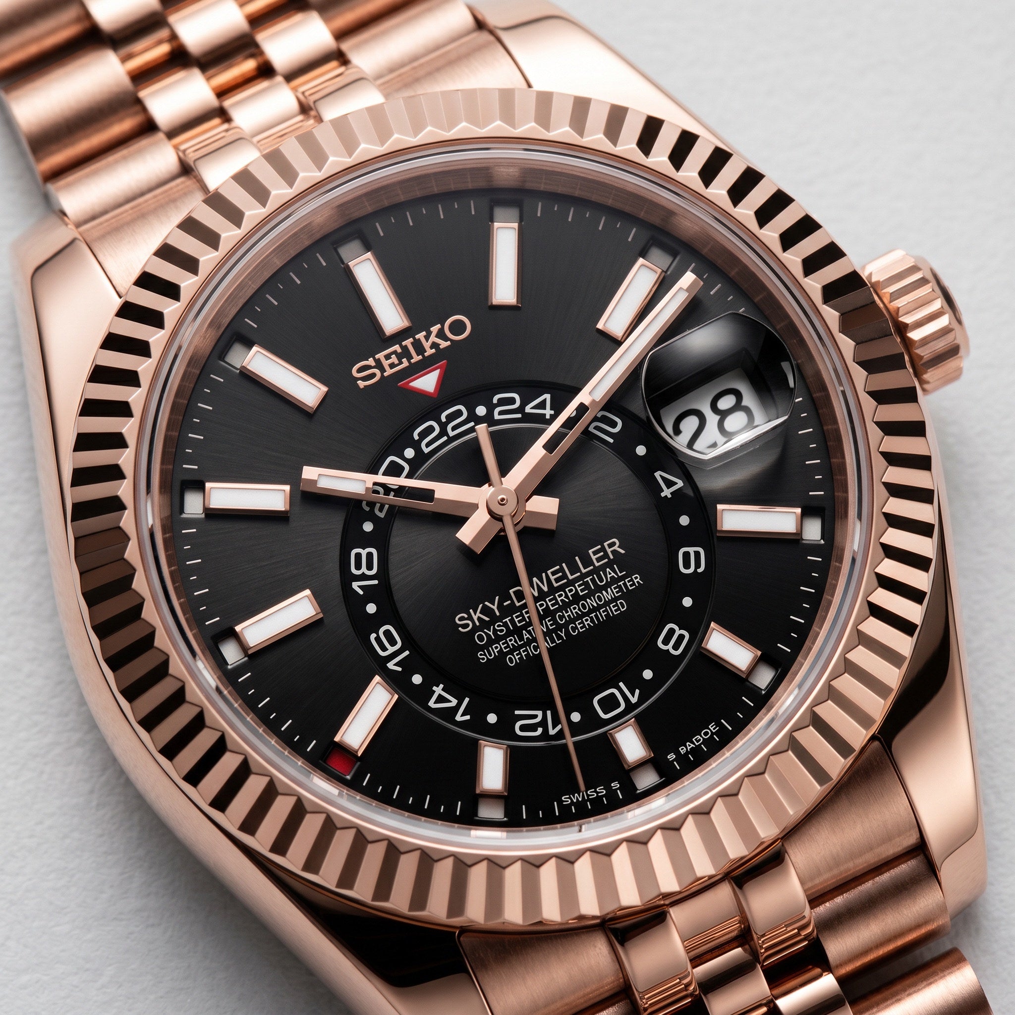 Sky Mod – Two-Tone Rose Gold Black Dial – 41mm – Automatic – dial detail