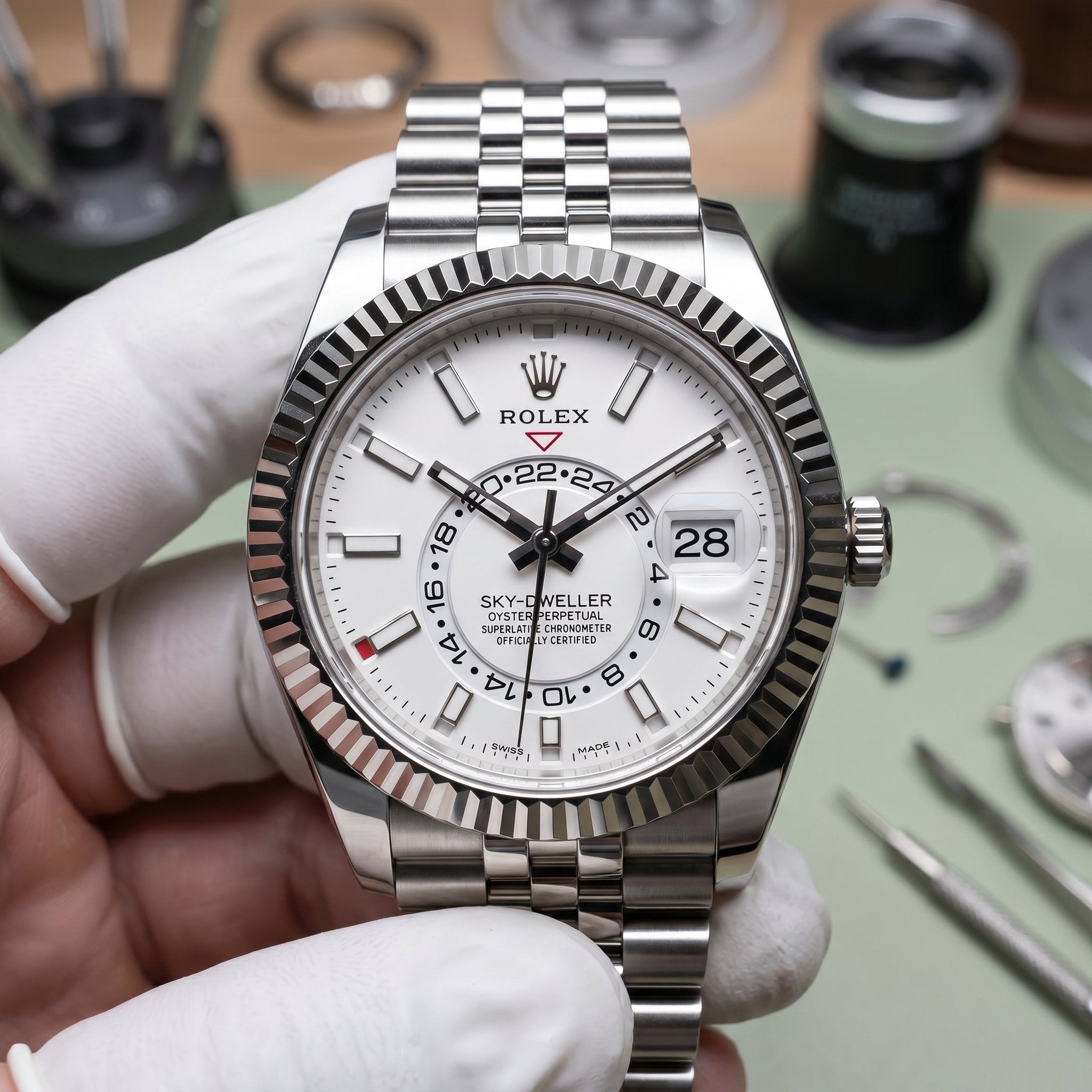 Sky Mod – White Dial – 41mm – Automatic - close-up detail