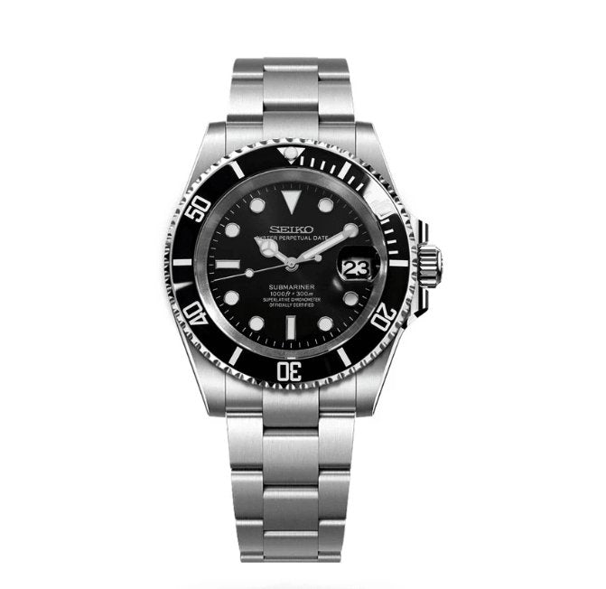 Sub Mod – Black Dial – 40mm – Automatic — with Seiko logo