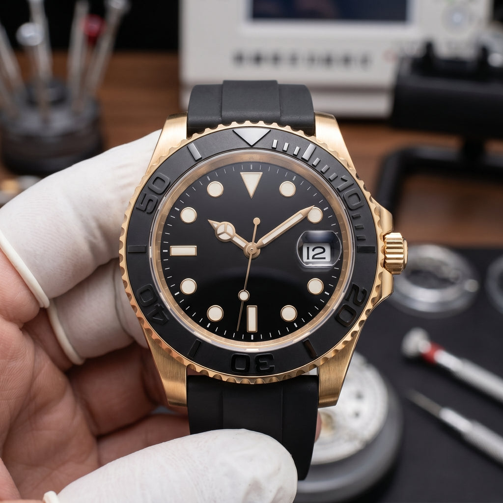 Sub Mod – Gold Black Dial – 40mm – Automatic - close-up detail