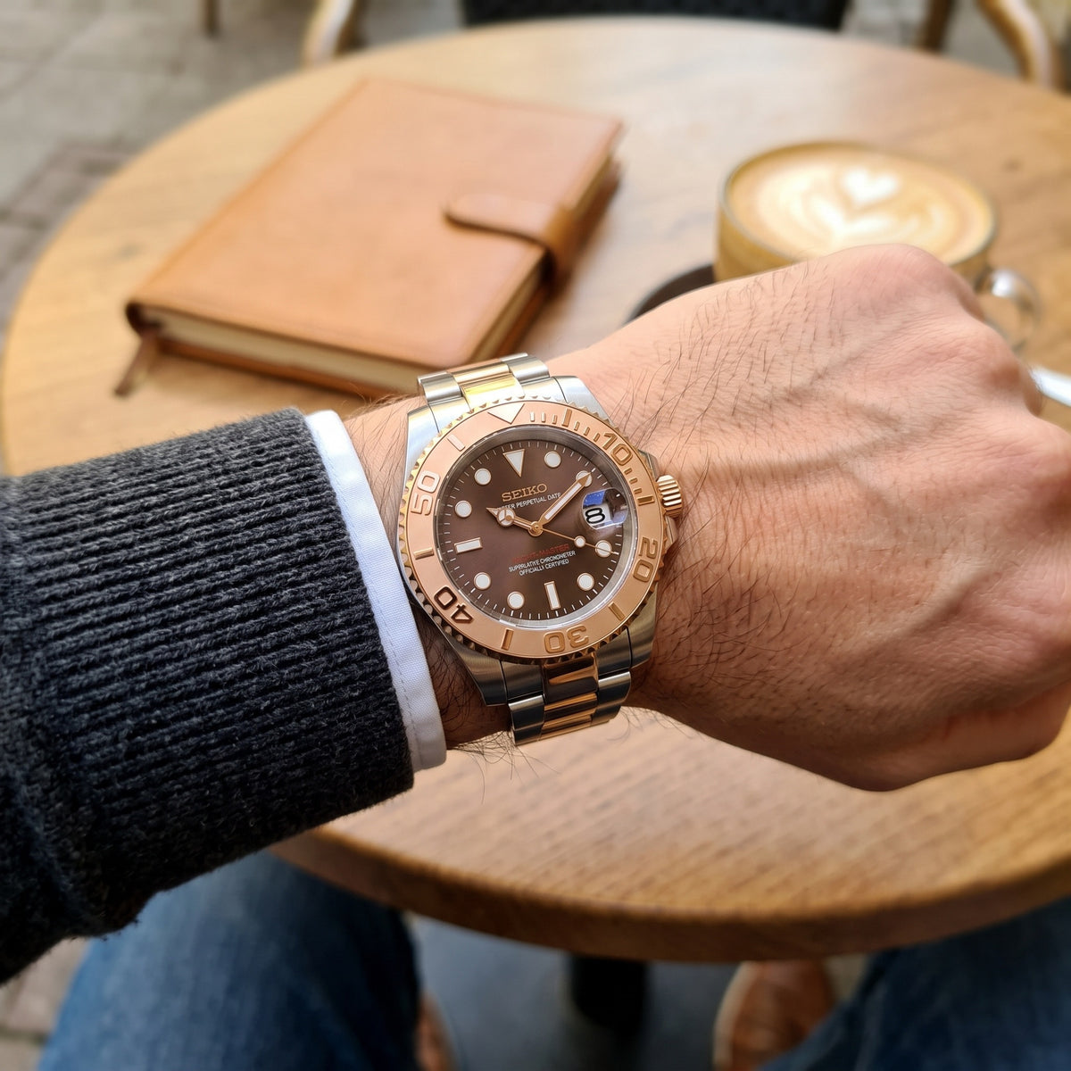 Sub Mod – Two-Tone Rose Gold Brown Dial – 40mm – Automatic – on-wrist view