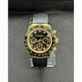 Tona Mod – Gold · Black Diamond Dial · Rubber – 40mm – Chronograph - without Seiko logo